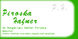 piroska hafner business card